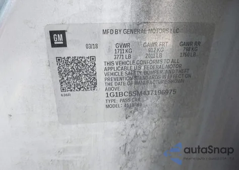 2018 Chevrolet Cruze Ls Auto from USA, damaged, VIN 1G1BC5SM4J7196975